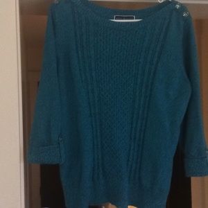 Pretty turquoise 3/4 sleeve sweater